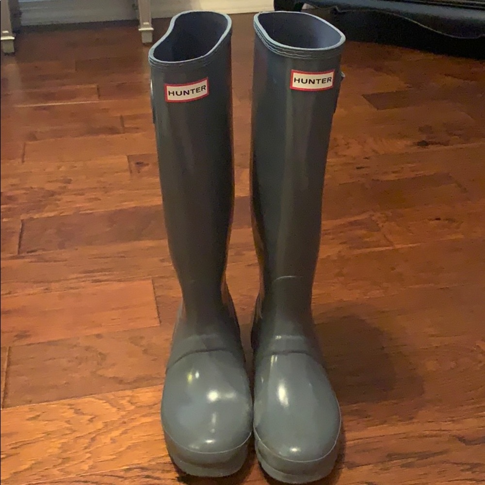 tall glossy hunter boots